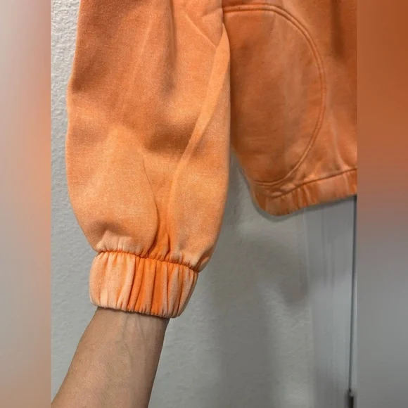 Zenana Outfitters Mineral Washed Orange Hooded Pullover "NEW" - Picture 5 of 9